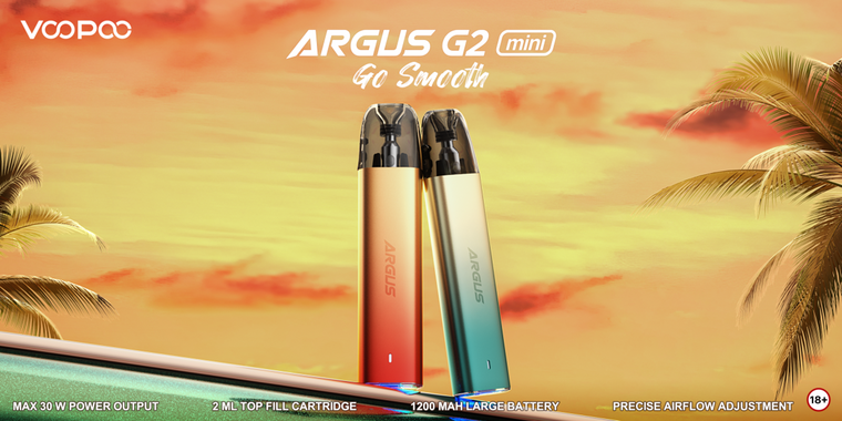 Vers une nouvelle ère du Pod : découvrez le nouveau membre de la famille ARGUS Pod de VOOPOO. ARGUS G2 mini, fait son entrée sur le marché français